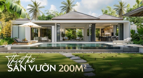 BST 20+ Mẫu thiết kế sân vườn 200m2 cao cấp, đẹp không lối thoát